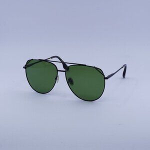 Victoria Beckham VB230S 001 Sunglasses Black Aviator Frame, Green Lenses